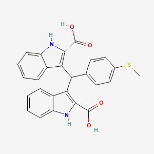molecular formula C26H20N2O4S B4163036 3,3'-{[4-(methylthio)phenyl]methylene}bis(1H-indole-2-carboxylic acid) 