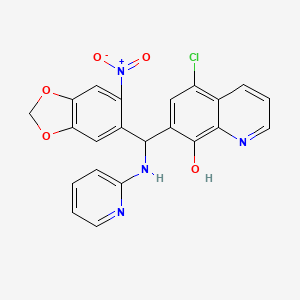 molecular formula C22H15ClN4O5 B4163049 5-chloro-7-[(6-nitro-1,3-benzodioxol-5-yl)(2-pyridinylamino)methyl]-8-quinolinol 