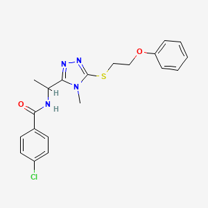 4-chloro-N-(1-{4-methyl-5-[(2-phenoxyethyl)thio]-4H-1,2,4-triazol-3-yl}ethyl)benzamide
