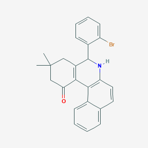 molecular formula C25H22BrNO B416306 5-(2-bromophenyl)-3,3-dimethyl-3,4,5,6-tetrahydrobenzo[a]phenanthridin-1(2H)-one 