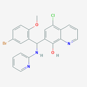 molecular formula C22H17BrClN3O2 B4163064 7-[(5-bromo-2-methoxyphenyl)(2-pyridinylamino)methyl]-5-chloro-8-quinolinol 