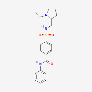 molecular formula C20H25N3O3S B4163065 4-({[(1-ethyl-2-pyrrolidinyl)methyl]amino}sulfonyl)-N-phenylbenzamide 
