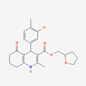 molecular formula C23H26BrNO4 B4163081 tetrahydro-2-furanylmethyl 4-(3-bromo-4-methylphenyl)-2-methyl-5-oxo-1,4,5,6,7,8-hexahydro-3-quinolinecarboxylate 