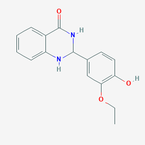 molecular formula C16H16N2O3 B416309 2-(3-Ethoxy-4-hydroxy-phenyl)-2,3-dihydro-1H-quinazolin-4-one CAS No. 303138-18-3