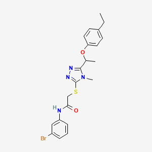 molecular formula C21H23BrN4O2S B4163094 N-(3-bromophenyl)-2-({5-[1-(4-ethylphenoxy)ethyl]-4-methyl-4H-1,2,4-triazol-3-yl}thio)acetamide 