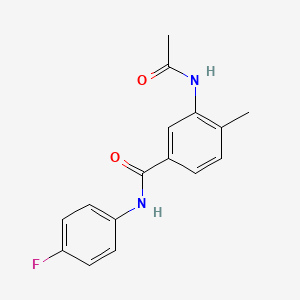 molecular formula C16H15FN2O2 B4163095 3-(acetylamino)-N-(4-fluorophenyl)-4-methylbenzamide 