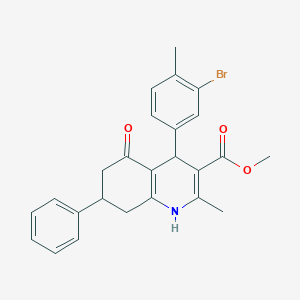molecular formula C25H24BrNO3 B4163103 methyl 4-(3-bromo-4-methylphenyl)-2-methyl-5-oxo-7-phenyl-1,4,5,6,7,8-hexahydro-3-quinolinecarboxylate 