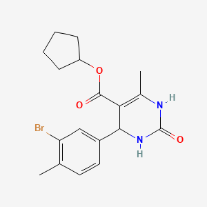 molecular formula C18H21BrN2O3 B4163111 cyclopentyl 4-(3-bromo-4-methylphenyl)-6-methyl-2-oxo-1,2,3,4-tetrahydro-5-pyrimidinecarboxylate 