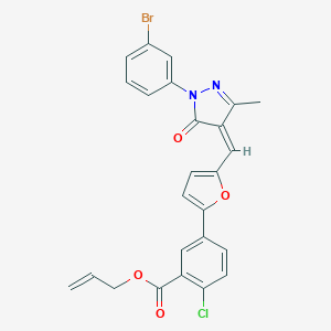 allyl 5-(5-{[1-(3-bromophenyl)-3-methyl-5-oxo-1,5-dihydro-4H-pyrazol-4-ylidene]methyl}-2-furyl)-2-chlorobenzoate