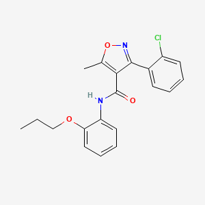 molecular formula C20H19ClN2O3 B4163131 3-(2-chlorophenyl)-5-methyl-N-(2-propoxyphenyl)-4-isoxazolecarboxamide 