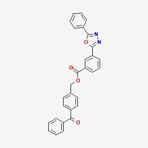 molecular formula C29H20N2O4 B4163132 4-benzoylbenzyl 3-(5-phenyl-1,3,4-oxadiazol-2-yl)benzoate 