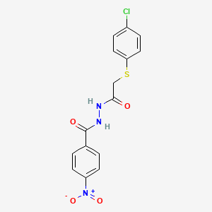 N'-{[(4-chlorophenyl)thio]acetyl}-4-nitrobenzohydrazide