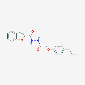 molecular formula C20H20N2O4 B416315 N'-[2-(4-propylphenoxy)acetyl]-1-benzofuran-2-carbohydrazide 