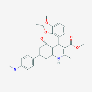 molecular formula C29H34N2O5 B4163152 methyl 7-[4-(dimethylamino)phenyl]-4-(2-ethoxy-3-methoxyphenyl)-2-methyl-5-oxo-1,4,5,6,7,8-hexahydro-3-quinolinecarboxylate 
