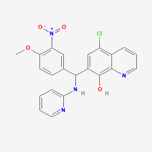 molecular formula C22H17ClN4O4 B4163177 5-chloro-7-[(4-methoxy-3-nitrophenyl)(2-pyridinylamino)methyl]-8-quinolinol 