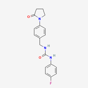 molecular formula C18H18FN3O2 B4163192 N-(4-fluorophenyl)-N'-[4-(2-oxo-1-pyrrolidinyl)benzyl]urea 