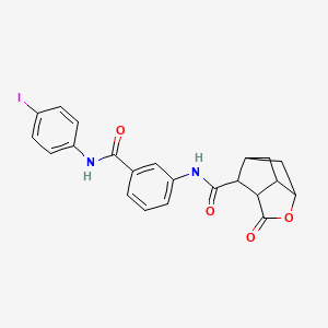 molecular formula C22H19IN2O4 B4163220 N-(3-{[(4-iodophenyl)amino]carbonyl}phenyl)-5-oxo-4-oxatricyclo[4.2.1.0~3,7~]nonane-9-carboxamide 