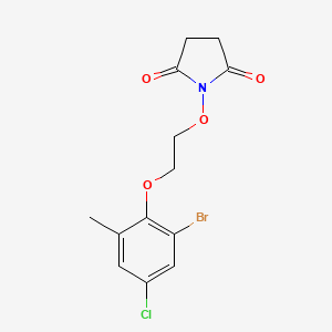 molecular formula C13H13BrClNO4 B4163221 1-[2-(2-bromo-4-chloro-6-methylphenoxy)ethoxy]-2,5-pyrrolidinedione 