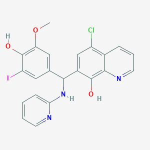 5-chloro-7-[(4-hydroxy-3-iodo-5-methoxyphenyl)(2-pyridinylamino)methyl]-8-quinolinol