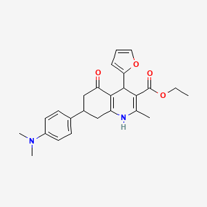 molecular formula C25H28N2O4 B4163239 ethyl 7-[4-(dimethylamino)phenyl]-4-(2-furyl)-2-methyl-5-oxo-1,4,5,6,7,8-hexahydro-3-quinolinecarboxylate 