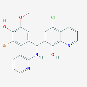 molecular formula C22H17BrClN3O3 B4163245 7-[(3-bromo-4-hydroxy-5-methoxyphenyl)(2-pyridinylamino)methyl]-5-chloro-8-quinolinol 