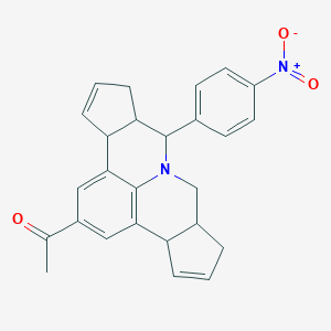 1-(7-{4-Nitrophenyl}-3b,6,6a,7,9,9a,10,12a-octahydrocyclopenta[c]cyclopenta[4,5]pyrido[3,2,1-ij]quinolin-2-yl)ethanone
