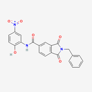 molecular formula C22H15N3O6 B4163261 2-benzyl-N-(2-hydroxy-5-nitrophenyl)-1,3-dioxo-5-isoindolinecarboxamide 