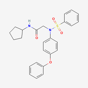 molecular formula C25H26N2O4S B4163263 N~1~-cyclopentyl-N~2~-(4-phenoxyphenyl)-N~2~-(phenylsulfonyl)glycinamide 