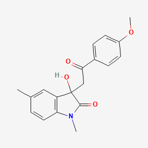 molecular formula C19H19NO4 B4163271 3-hydroxy-3-[2-(4-methoxyphenyl)-2-oxoethyl]-1,5-dimethyl-1,3-dihydro-2H-indol-2-one 