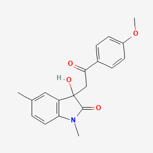 3-hydroxy-3-[2-(4-methoxyphenyl)-2-oxoethyl]-1,5-dimethyl-1,3-dihydro-2H-indol-2-one