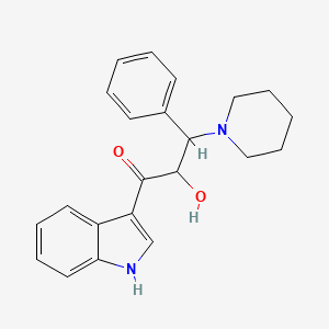 2-hydroxy-1-(1H-indol-3-yl)-3-phenyl-3-(1-piperidinyl)-1-propanone
