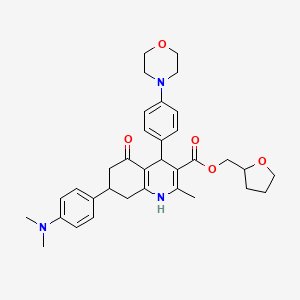 molecular formula C34H41N3O5 B4163282 tetrahydro-2-furanylmethyl 7-[4-(dimethylamino)phenyl]-2-methyl-4-[4-(4-morpholinyl)phenyl]-5-oxo-1,4,5,6,7,8-hexahydro-3-quinolinecarboxylate 