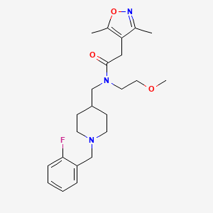 molecular formula C23H32FN3O3 B4163288 2-(3,5-dimethyl-4-isoxazolyl)-N-{[1-(2-fluorobenzyl)-4-piperidinyl]methyl}-N-(2-methoxyethyl)acetamide 