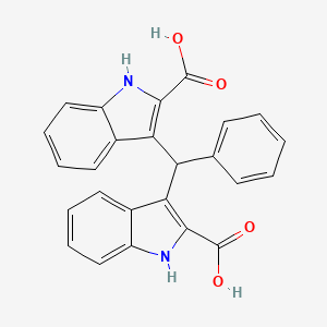 molecular formula C25H18N2O4 B4163309 3,3'-(phenylmethylene)bis(1H-indole-2-carboxylic acid) 