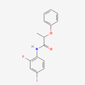 molecular formula C15H13FINO2 B4163311 N-(2-fluoro-4-iodophenyl)-2-phenoxypropanamide 