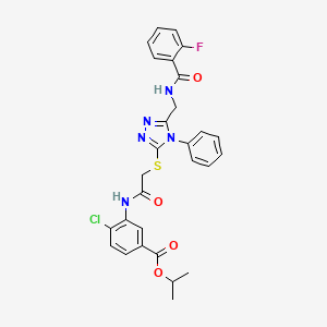 molecular formula C28H25ClFN5O4S B4163316 isopropyl 4-chloro-3-({[(5-{[(2-fluorobenzoyl)amino]methyl}-4-phenyl-4H-1,2,4-triazol-3-yl)thio]acetyl}amino)benzoate 