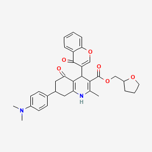 molecular formula C33H34N2O6 B4163325 tetrahydro-2-furanylmethyl 7-[4-(dimethylamino)phenyl]-2-methyl-5-oxo-4-(4-oxo-4H-chromen-3-yl)-1,4,5,6,7,8-hexahydro-3-quinolinecarboxylate 