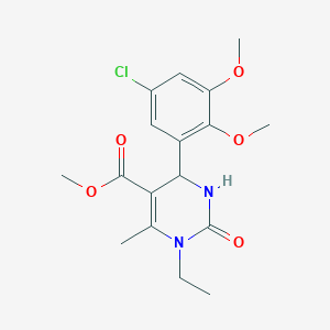 molecular formula C17H21ClN2O5 B4163358 methyl 4-(5-chloro-2,3-dimethoxyphenyl)-1-ethyl-6-methyl-2-oxo-1,2,3,4-tetrahydro-5-pyrimidinecarboxylate 