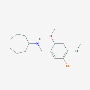 molecular formula C16H24BrNO2 B416337 N-(5-bromo-2,4-dimethoxybenzyl)cycloheptanamine 