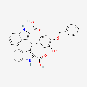 3,3'-{[4-(benzyloxy)-3-methoxyphenyl]methylene}bis(1H-indole-2-carboxylic acid)