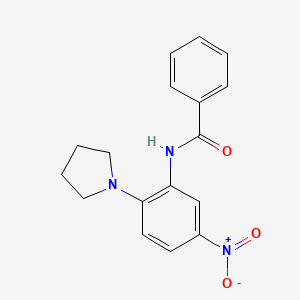molecular formula C17H17N3O3 B4163396 N-[5-nitro-2-(1-pyrrolidinyl)phenyl]benzamide 
