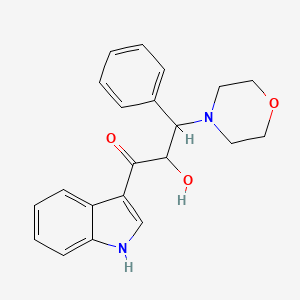 molecular formula C21H22N2O3 B4163451 2-hydroxy-1-(1H-indol-3-yl)-3-(4-morpholinyl)-3-phenyl-1-propanone 