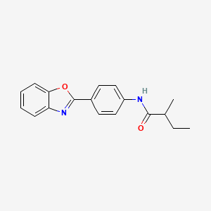 molecular formula C18H18N2O2 B4163456 N-[4-(1,3-benzoxazol-2-yl)phenyl]-2-methylbutanamide 