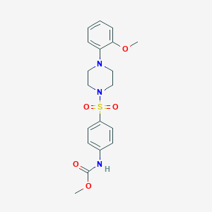 molecular formula C19H23N3O5S B416348 Methyl 4-{[4-(2-methoxyphenyl)-1-piperazinyl]sulfonyl}phenylcarbamate 