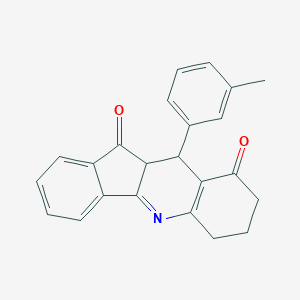 molecular formula C23H19NO2 B416349 10-(3-methylphenyl)-7,8,10,10a-tetrahydro-6H-indeno[1,2-b]quinoline-9,11-dione 