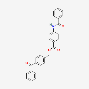 molecular formula C28H21NO4 B4163500 4-benzoylbenzyl 4-(benzoylamino)benzoate 