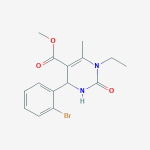 molecular formula C15H17BrN2O3 B4163508 methyl 4-(2-bromophenyl)-1-ethyl-6-methyl-2-oxo-1,2,3,4-tetrahydro-5-pyrimidinecarboxylate 