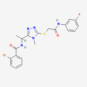 molecular formula C20H19BrFN5O2S B4163514 2-bromo-N-{1-[5-({2-[(3-fluorophenyl)amino]-2-oxoethyl}thio)-4-methyl-4H-1,2,4-triazol-3-yl]ethyl}benzamide 