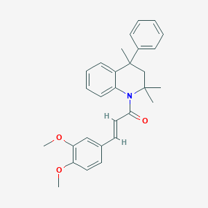 molecular formula C29H31NO3 B416352 1-[3-(3,4-Dimethoxyphenyl)acryloyl]-2,2,4-trimethyl-4-phenyl-1,2,3,4-tetrahydroquinoline CAS No. 300836-26-4