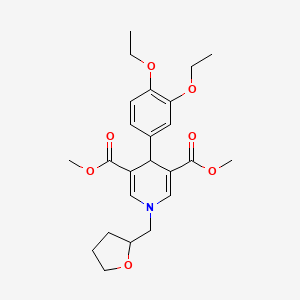 molecular formula C24H31NO7 B4163523 dimethyl 4-(3,4-diethoxyphenyl)-1-(tetrahydro-2-furanylmethyl)-1,4-dihydro-3,5-pyridinedicarboxylate 